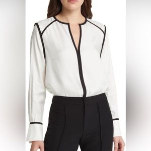 NWT Ted Baker London Serinia Contrast Binding Blouse